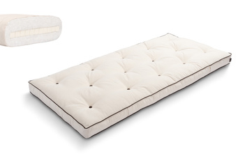 Materac 90x200 naturalny z lateksem - Futon Pascall Slim Latex Kedro Ecru