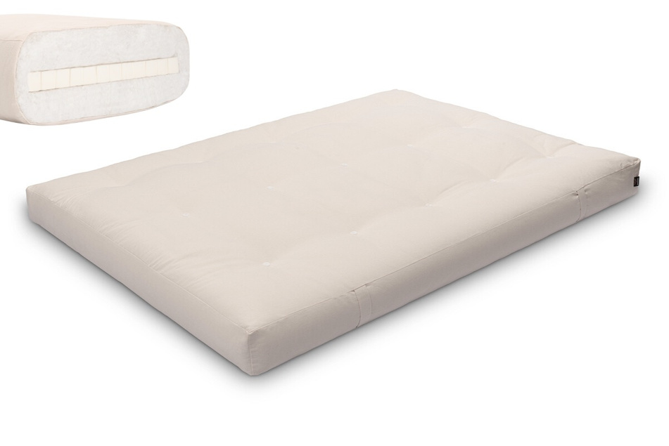 Materac 140x200 naturalny z lateksem - Futon Pascall Medium Latex Ecru