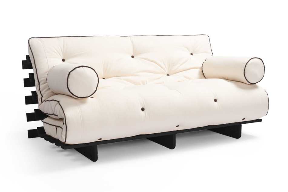 Sofa rozkładana 160x200 - Slim Basic Kedro Black  - Pascall Futon Ecru