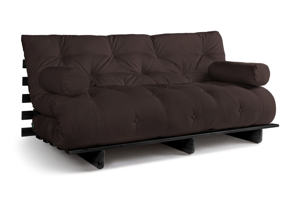 Sofa rozkładana 180x200 - Slim Comfort Black - Pascall Futon Brązowy
