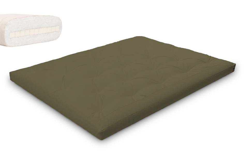 Materac 160x200 naturalny z lateksem - Futon Pascall Slim Latex Khaki