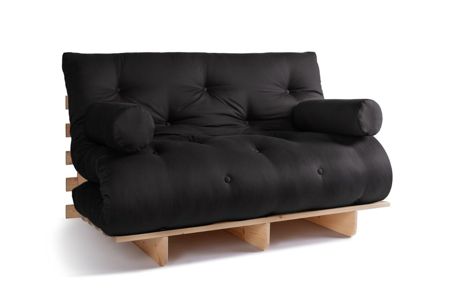 Sofa rozkładana 140x200 - Slim Basic Classic - Pascall Futon Czarny
