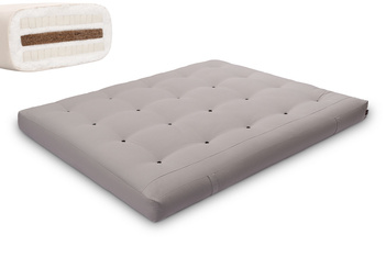 Materac 160x200 naturalny z kokosem i 2x lateks - Futon Pascall Comfort Relax Szary