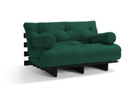 Sofa rozkładana 120x200 - Slim Basic Black - Pascall Futon Butelkowa Zieleń