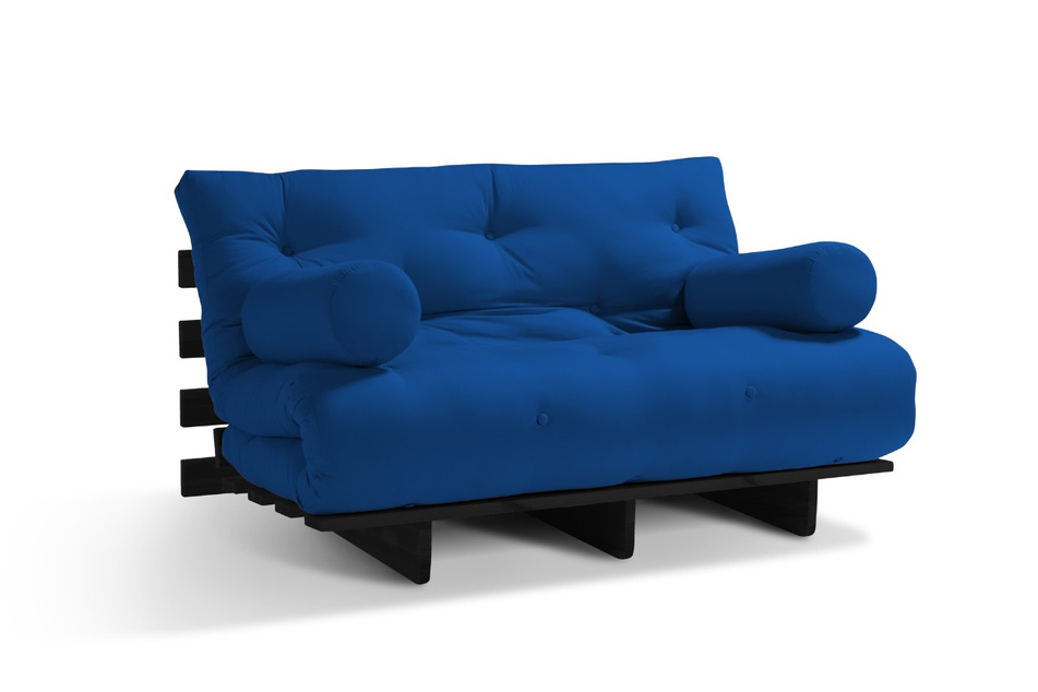 Sofa rozkładana 120x200 - Slim Exclusive Black - Pascall Futon Modrakowy