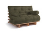 Sofa rozkładana 120x200 - Slim Comfort Classic - Pascall Futon Khaki