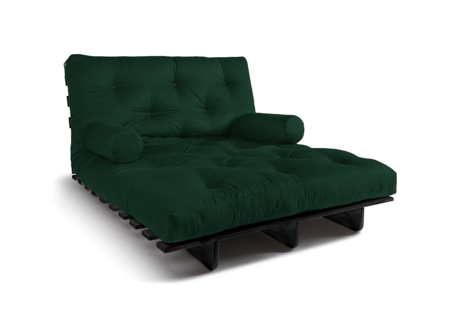 Sofa rozkładana 120x200 - Slim Exclusive Black - Pascall Futon Butelkowa Zieleń