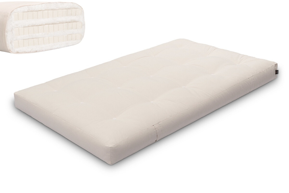 Materac 120x200 naturalny z lateksem - Futon Pascall Comfort Trio Latex Ecru