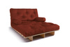 Sofa rozkładana 120x200 - Slim Exclusive Classic - Pascall Futon Ceglany