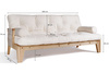 Sofa rozkładana 200 cm - Sakura - Pascall Futon Khaki