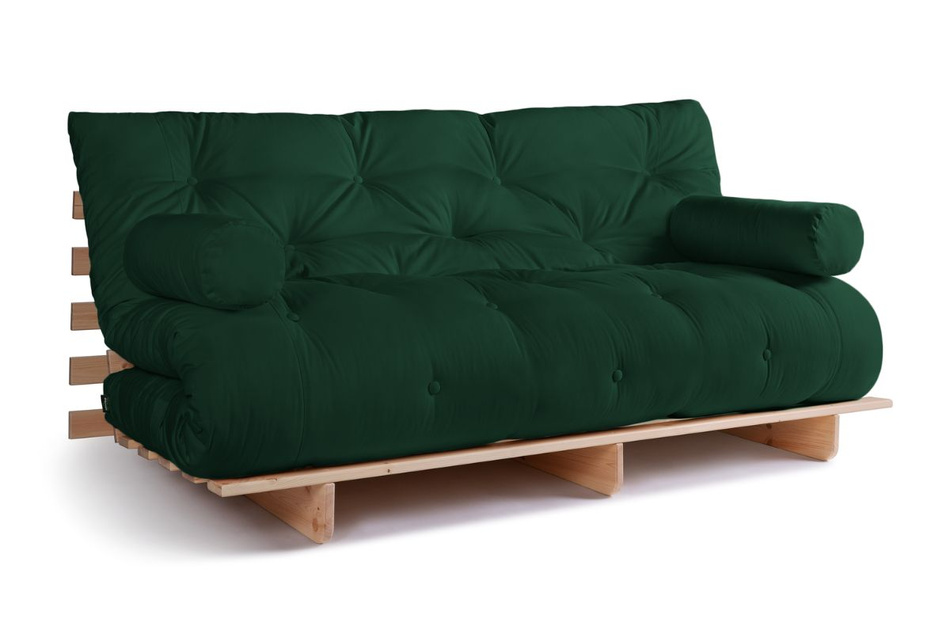 Sofa rozkładana 180x200 - Slim Basic Classic - Pascall Futon Butelkowa Zieleń
