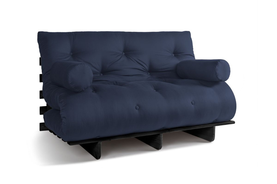 Sofa rozkładana 140x200 - Slim Basic Black - Pascall Futon Granatowy
