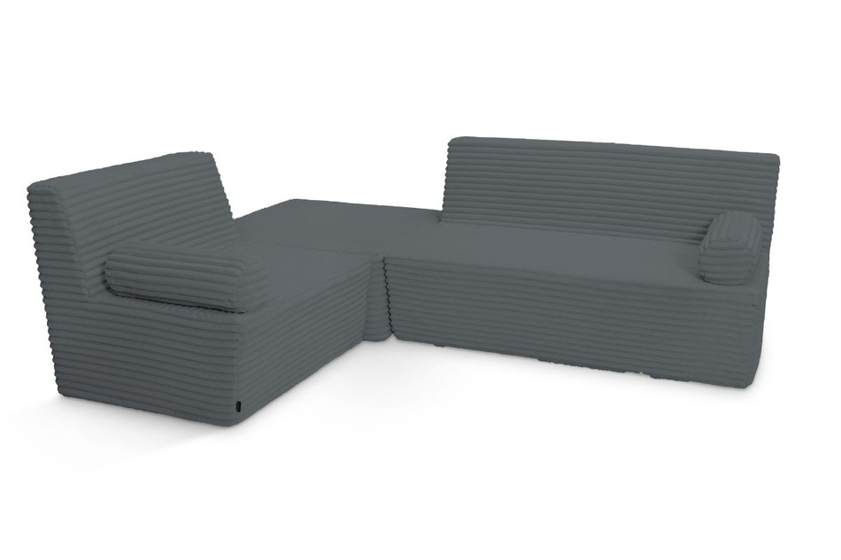 Narożnik z funkcją spania Flexio - Pascall - sztruksowy Antracytowy