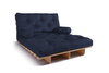 Sofa rozkładana 120x200 - Slim Comfort Classic - Pascall Futon Granatowy
