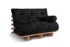 Sofa rozkładana 120x200 - Slim Comfort Classic - Pascall Futon Czarny