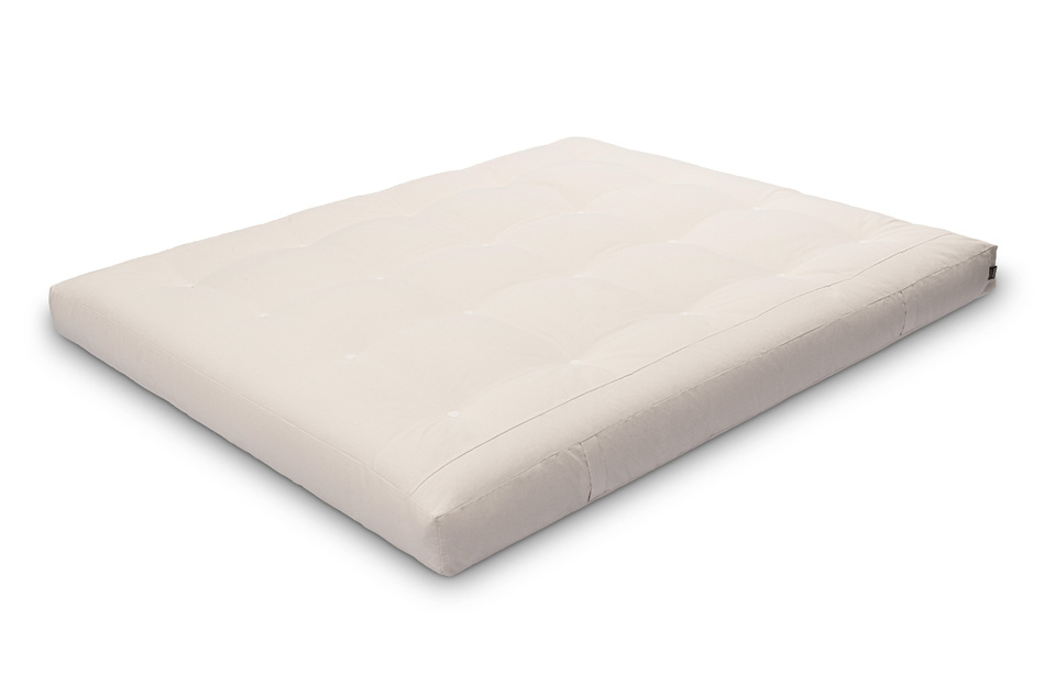 Materac 160x200 naturalny z wełną, lateksem i 2x kokosem - Futon Pascall Comfort Wool Hard Ecru