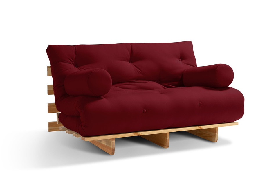 Sofa rozkładana 120x200 - Slim Basic Classic - Pascall Futon Bordowy