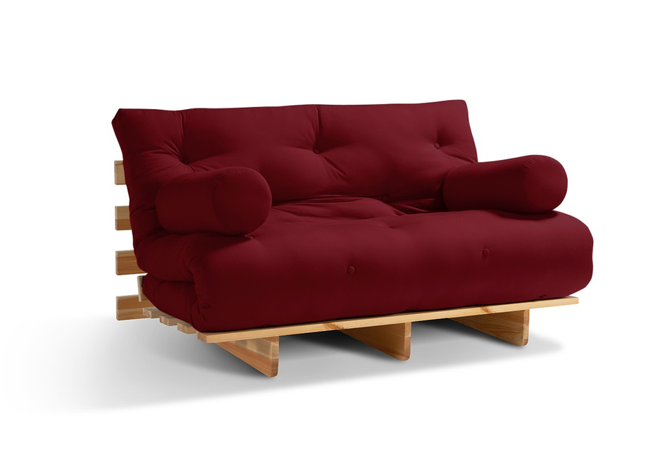 Sofa rozkładana 90x200 - Slim Exclusive Classic - Pascall Futon Bordowy