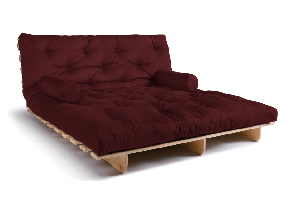 Sofa rozkładana 180x200 - Slim Basic Classic - Pascall Futon Bordowy