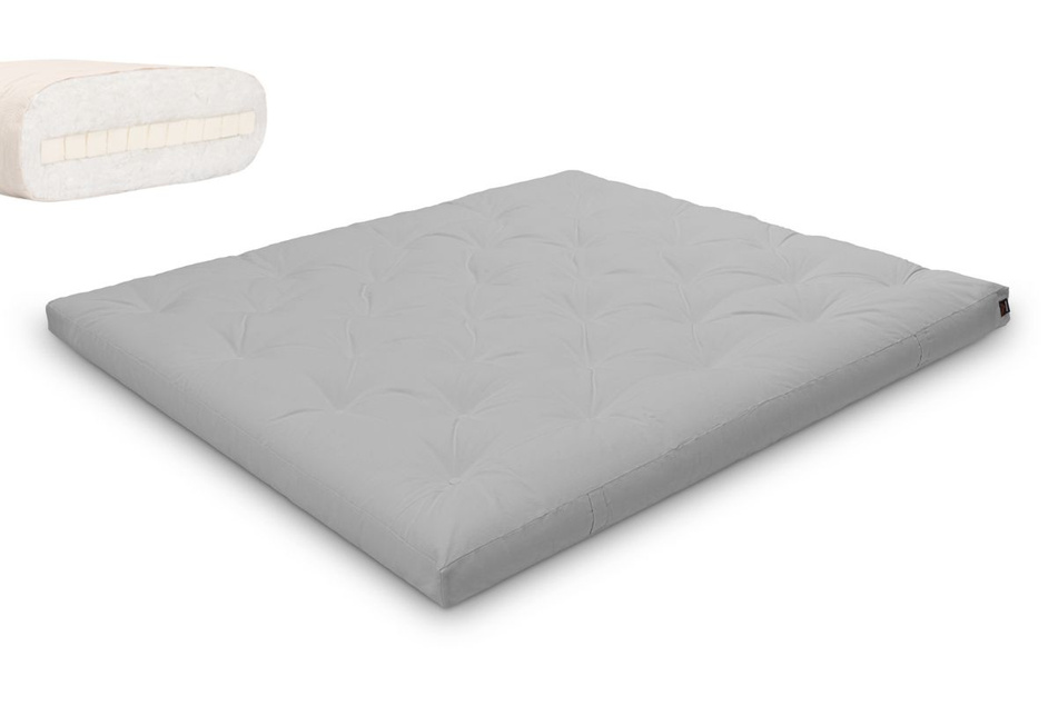 Materac 180x200 naturalny z lateksem - Futon Pascall Slim Latex Gołębi Popiel