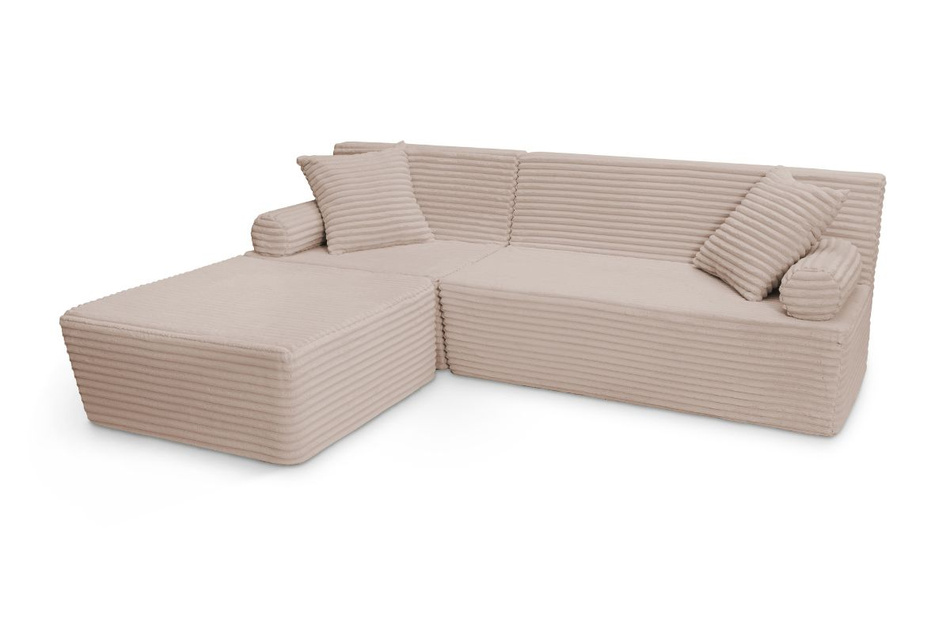 Narożnik z funkcją spania Flexio - Pascall - sztruksowy Beżowy