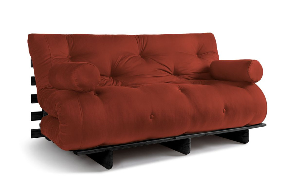 Sofa rozkładana 160x200 - Slim Comfort Black - Pascall Futon Ceglany