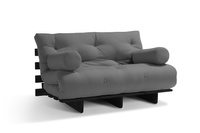 Sofa rozkładana 180x200 - Slim Exclusive Black - Pascall Futon Szary