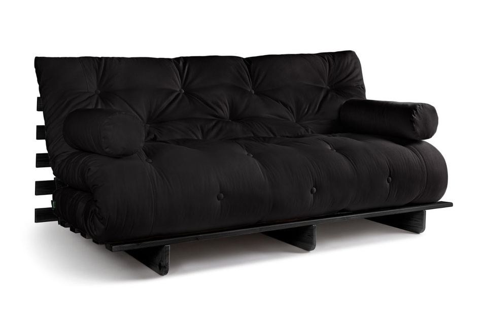 Sofa rozkładana 180x200 - Slim Exclusive Black - Pascall Futon Czarny