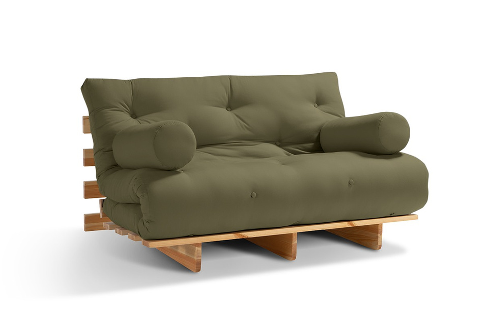 Sofa rozkładana 120x200 - Slim Basic Classic - Pascall Futon Khaki