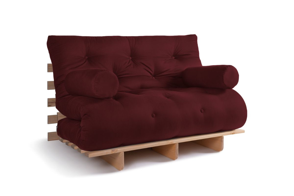 Sofa rozkładana 120x200 - Slim Basic Classic - Pascall Futon Bordowy