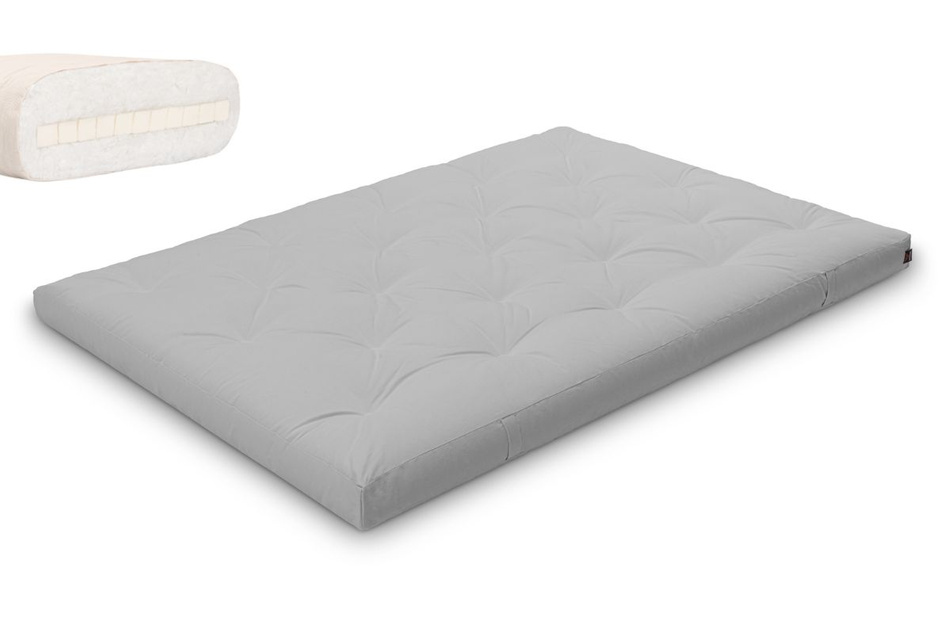 Materac 140x200 naturalny z lateksem - Futon Pascall Slim Latex Gołębi Popiel