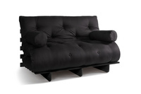 Sofa rozkładana 140x200 - Slim Basic Black - Pascall Futon Czarny