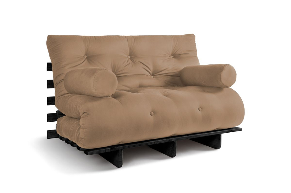 Sofa rozkładana 120x200 - Slim Comfort Black - Pascall Futon Beżowy