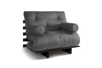 Sofa rozkładana 90x200 - Slim Basic Black - Pascall Futon Szary