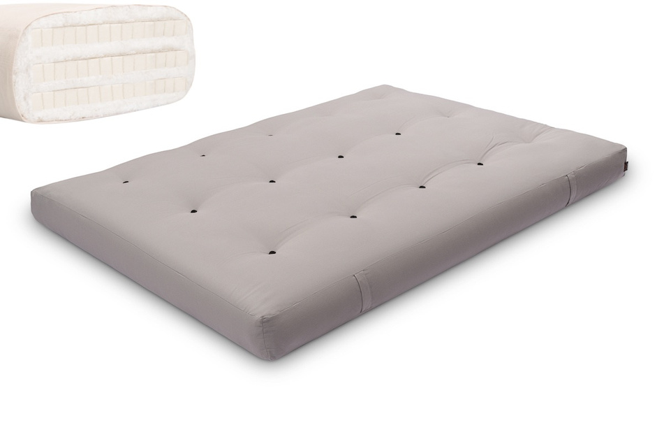 Materac 140x200 naturalny z lateksem - Futon Pascall Comfort Trio Latex Szary