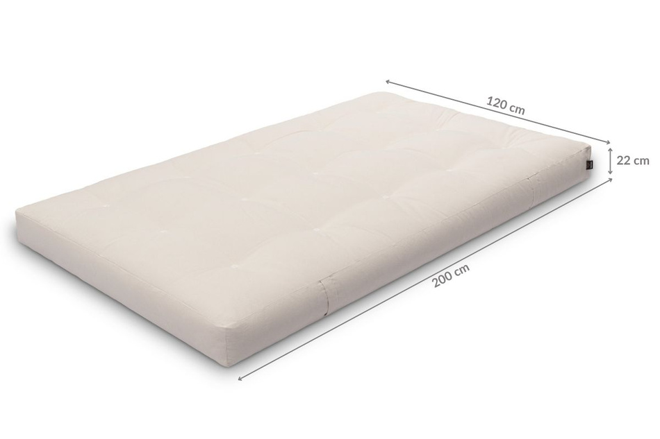 Materac 120x200 naturalny z lateksem i 2x kokosem - Futon Pascall Comfort Relax Hard Szary