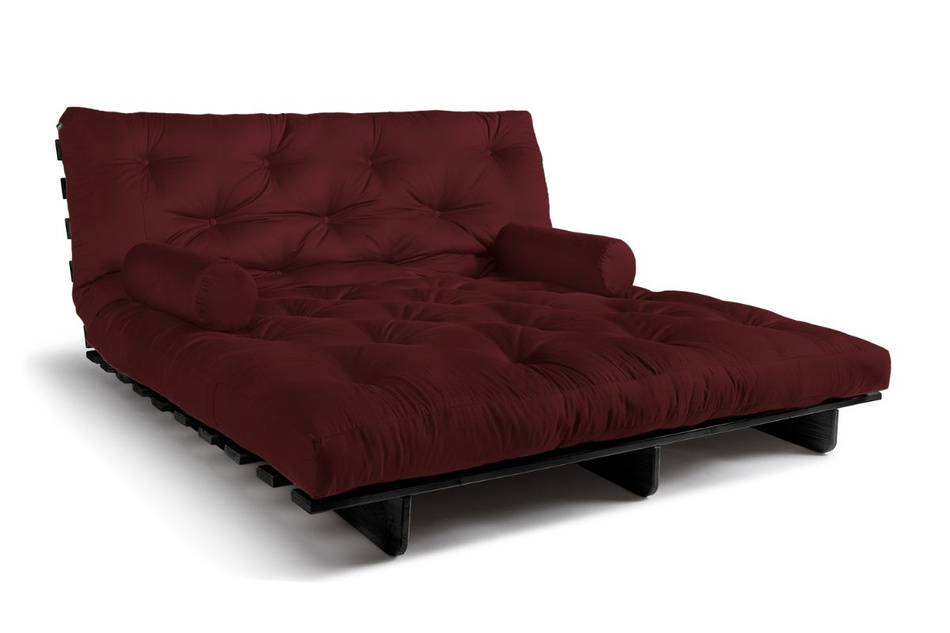 Sofa rozkładana 180x200 - Slim Exclusive Black - Pascall Futon Bordowy