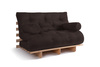 Sofa rozkładana 120x200 - Slim Comfort Classic - Pascall Futon Brązowy