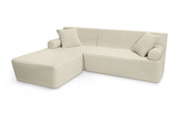 Narożnik z funkcją spania Flexio - Pascall - sztruksowy Kremowy