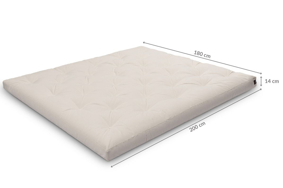 Materac 180x200 naturalny z lateksem - Futon Pascall Slim Latex Czarny