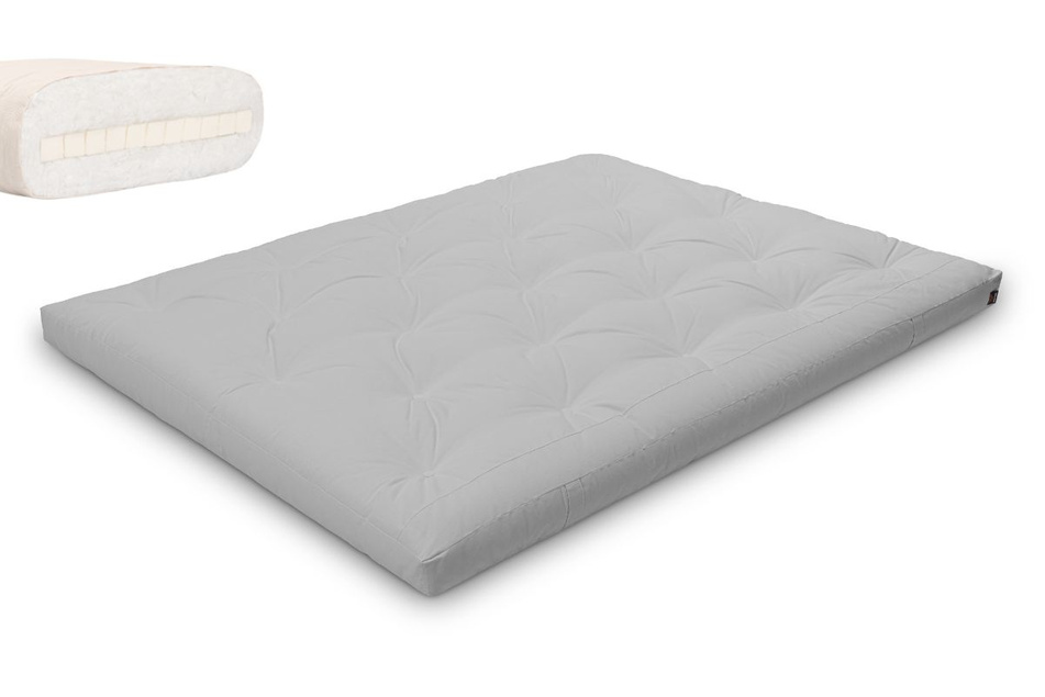 Materac 160x200 naturalny z lateksem - Futon Pascall Slim Latex Gołębi Popiel