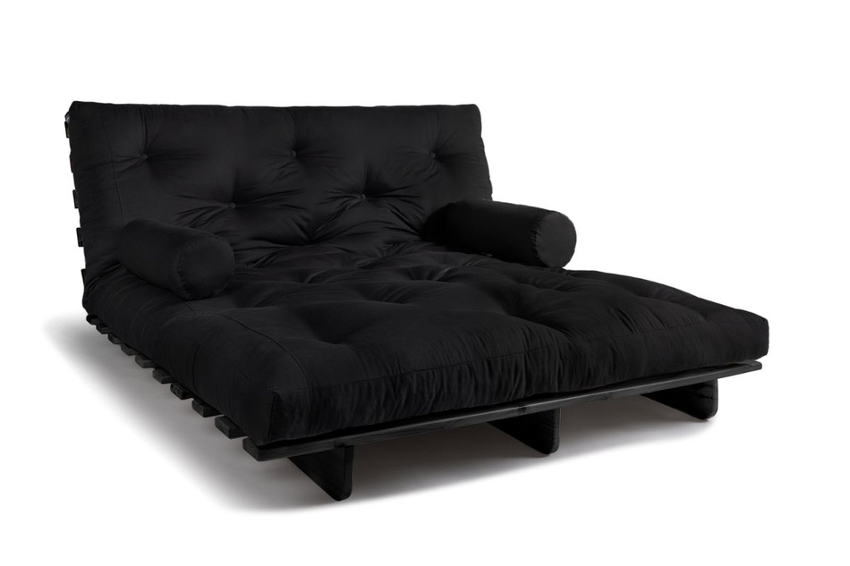Sofa rozkładana 160x200 - Slim Exclusive Black - Pascall Futon Czarny