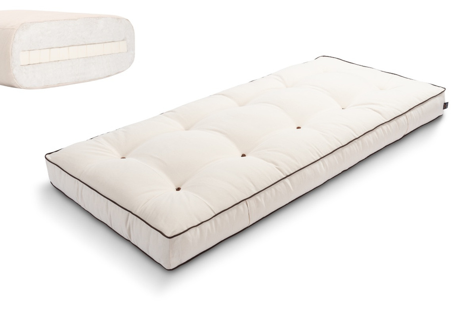 Materac 90x200 naturalny z lateksem - Futon Pascall Medium Latex Kedro Ecru