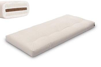 Materac 90x200 naturalny z kokosem i 2x lateks - Futon Pascall Comfort Relax Ecru