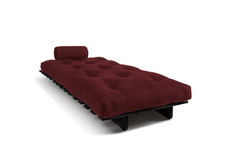 Sofa rozkładana 90x200 - Slim Basic Black - Pascall Futon Bordowy