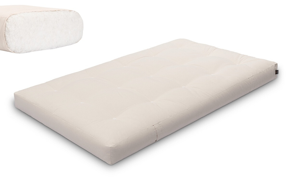 Materac 120x200 naturalny - Futon Pascall Medium Natural Ecru