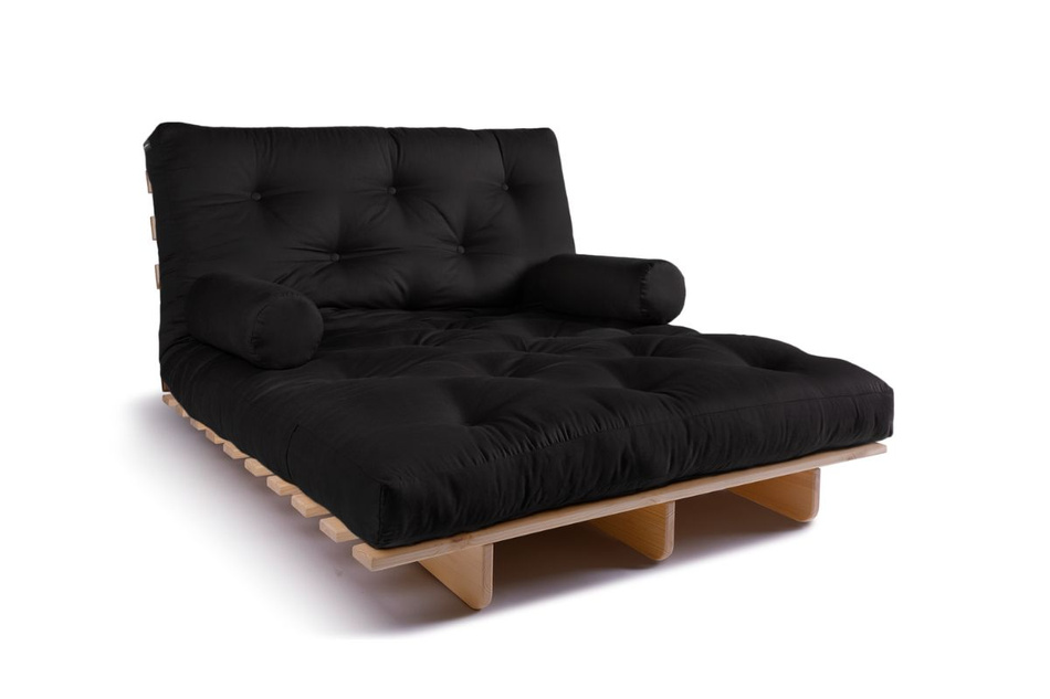 Sofa rozkładana 120x200 - Slim Comfort Classic - Pascall Futon Czarny