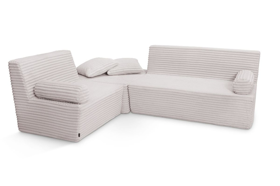 Narożnik z funkcją spania Flexio - Pascall - sztruksowy Jasno Szary