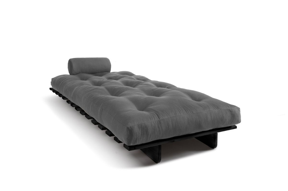 Sofa rozkładana 90x200 - Slim Basic Black - Pascall Futon Szary