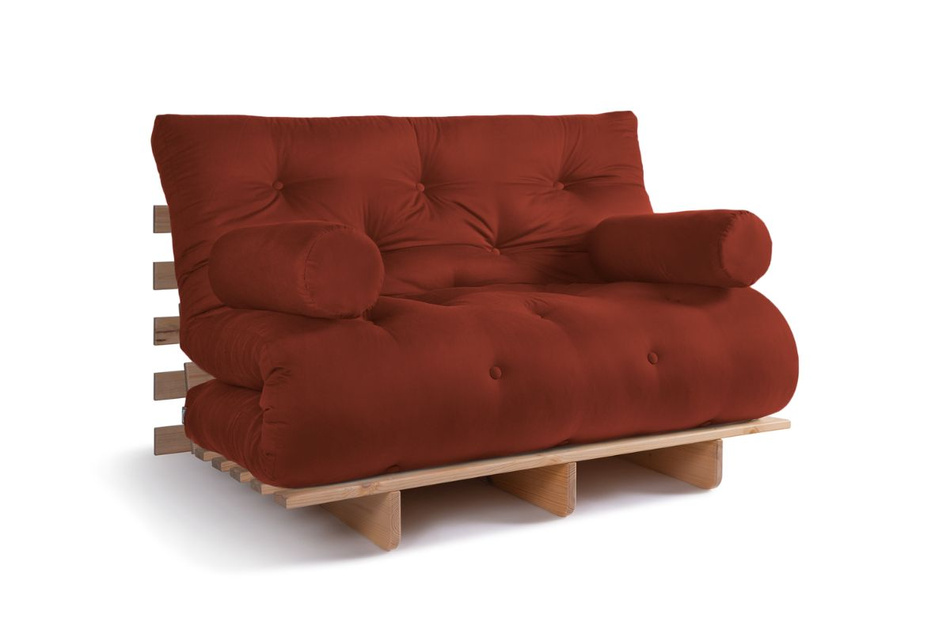 Sofa rozkładana 120x200 - Slim Exclusive Classic - Pascall Futon Ceglany